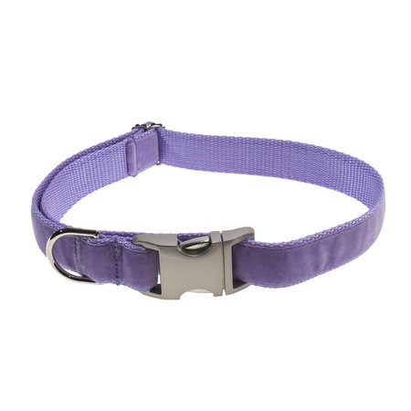 FLY FREE ZONE. Velvet Lavender Dog Collar - Adjusts 18-28 in. - Large FL2650351